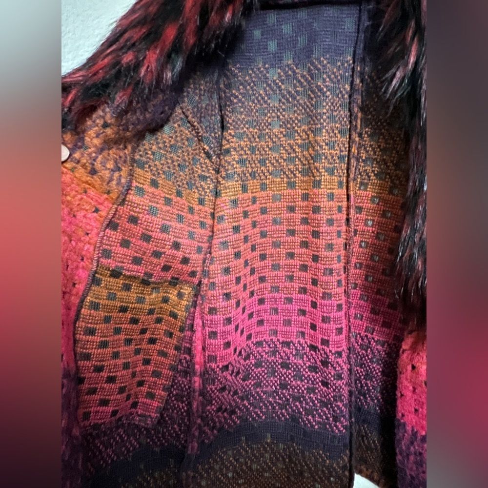 Donna Salyer’s Pink & Purple Stripe Sweater Coat Size Small - Picture 12 of 13